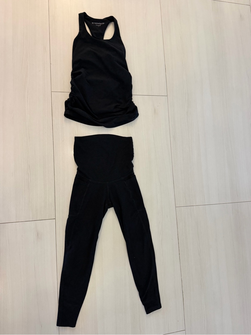 Beyond the Bump Black Maternity Leggings & Tank Set S